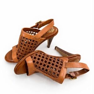 Vince Camuto Tan Woven Heels